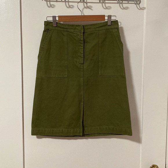 J Crew green army military pencil skirt sz 4 - Picture 4 of 4